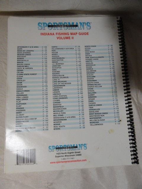 SPORTSMAN’S CONNECTION INDIANA FISHING MAP GUIDE VOLUME II PAPERBACK
