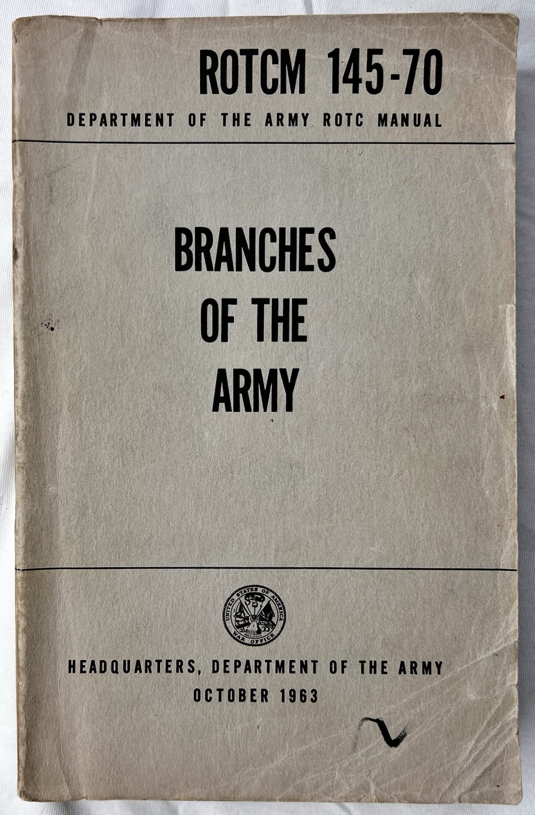 Branches of the Army ROTC Manual 1963 ROTCM 145-70 Military Guide