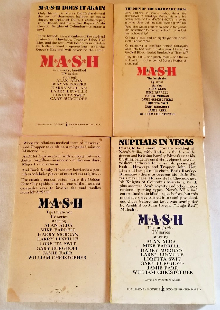 MASH Novels Lot Of 4 MM Paperbacks Richard Hooker W.E. Butterworth Pocket Books