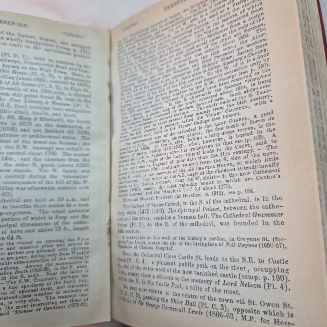 Great Britain Handbook for Travellers by Baedeker, Karl 1910 7th Ed w/ Maps Red
