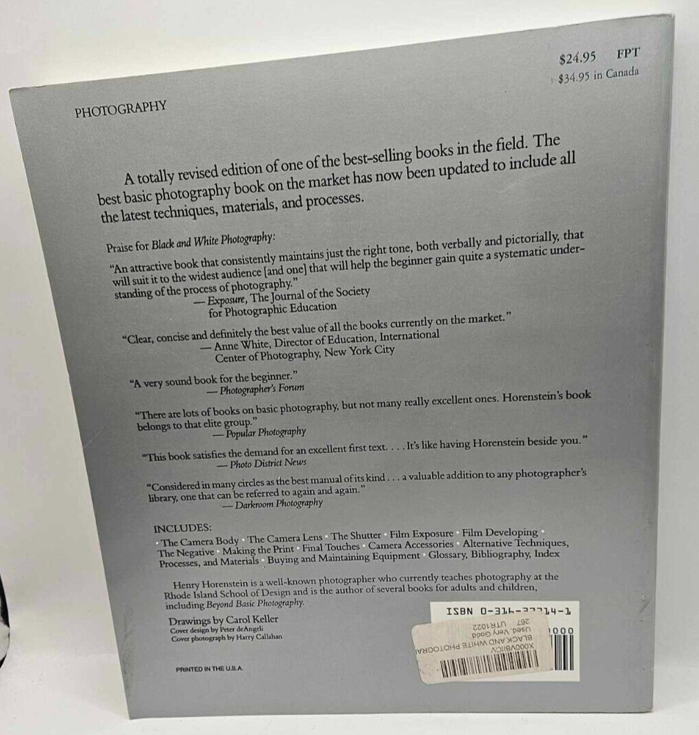 Black and White Photography : A Basic Manual by Henry Horenstein 1983 Paperback