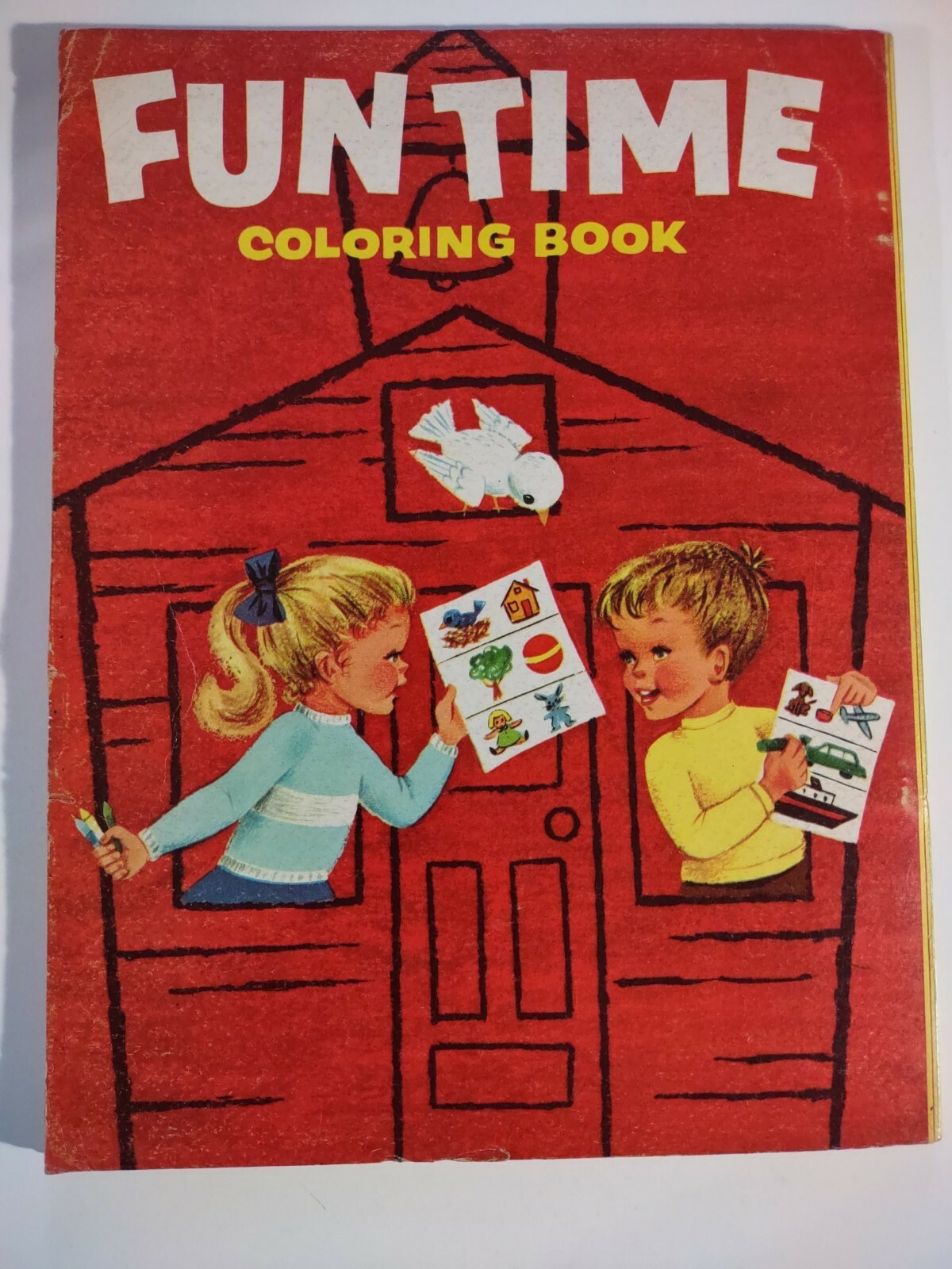 1959 FUN TIME Coloring Book #336 Treasure Coloring Books UNCOLORED 60+ pages.