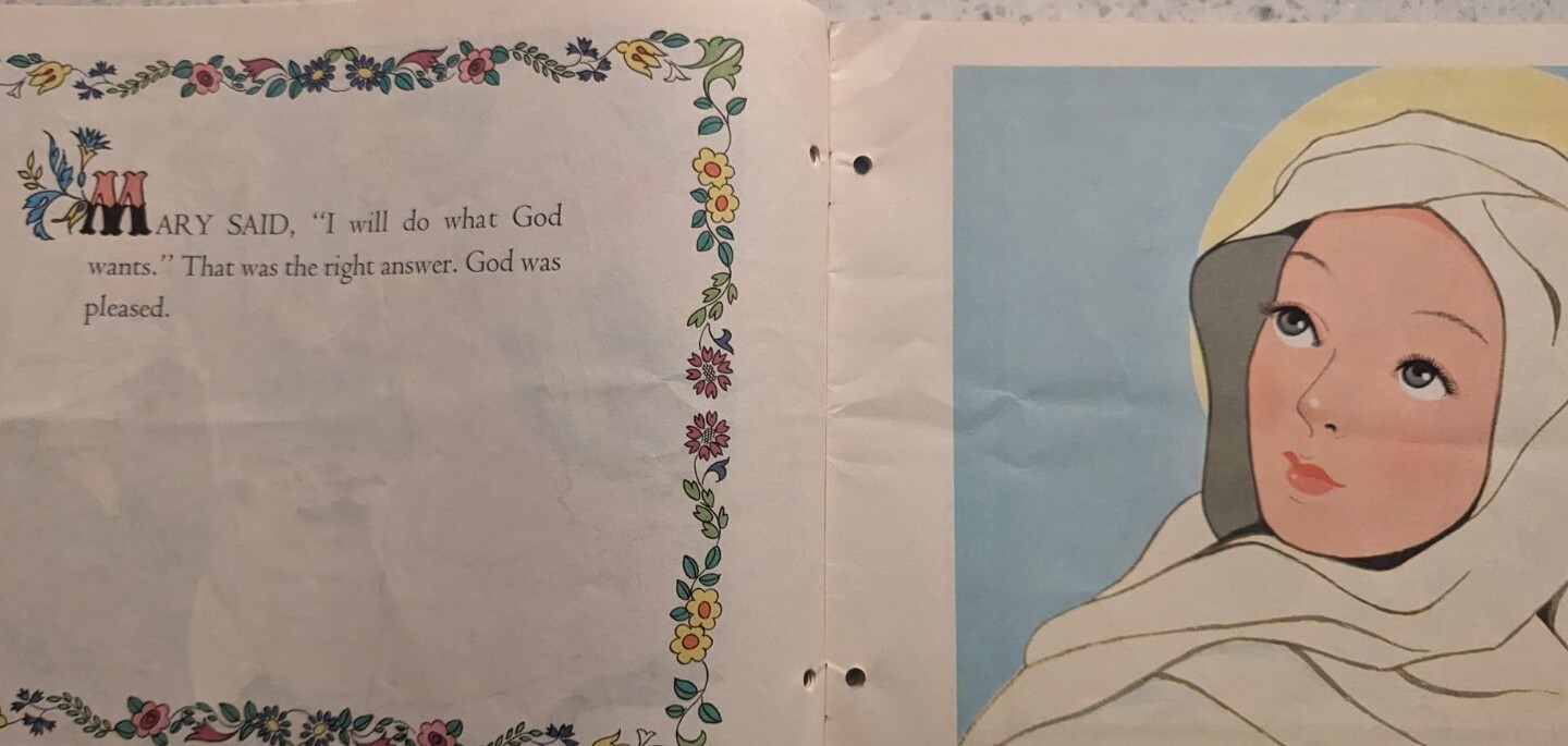 Vintage Catholic Children’s Treasure Box No. 8 1958 An Angel Visits Mary