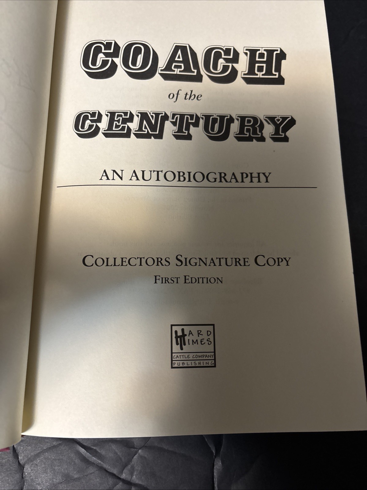 SIGNED~Coach of the Century-An Autobiography by Gordon Wood/John Carver~HCDJ