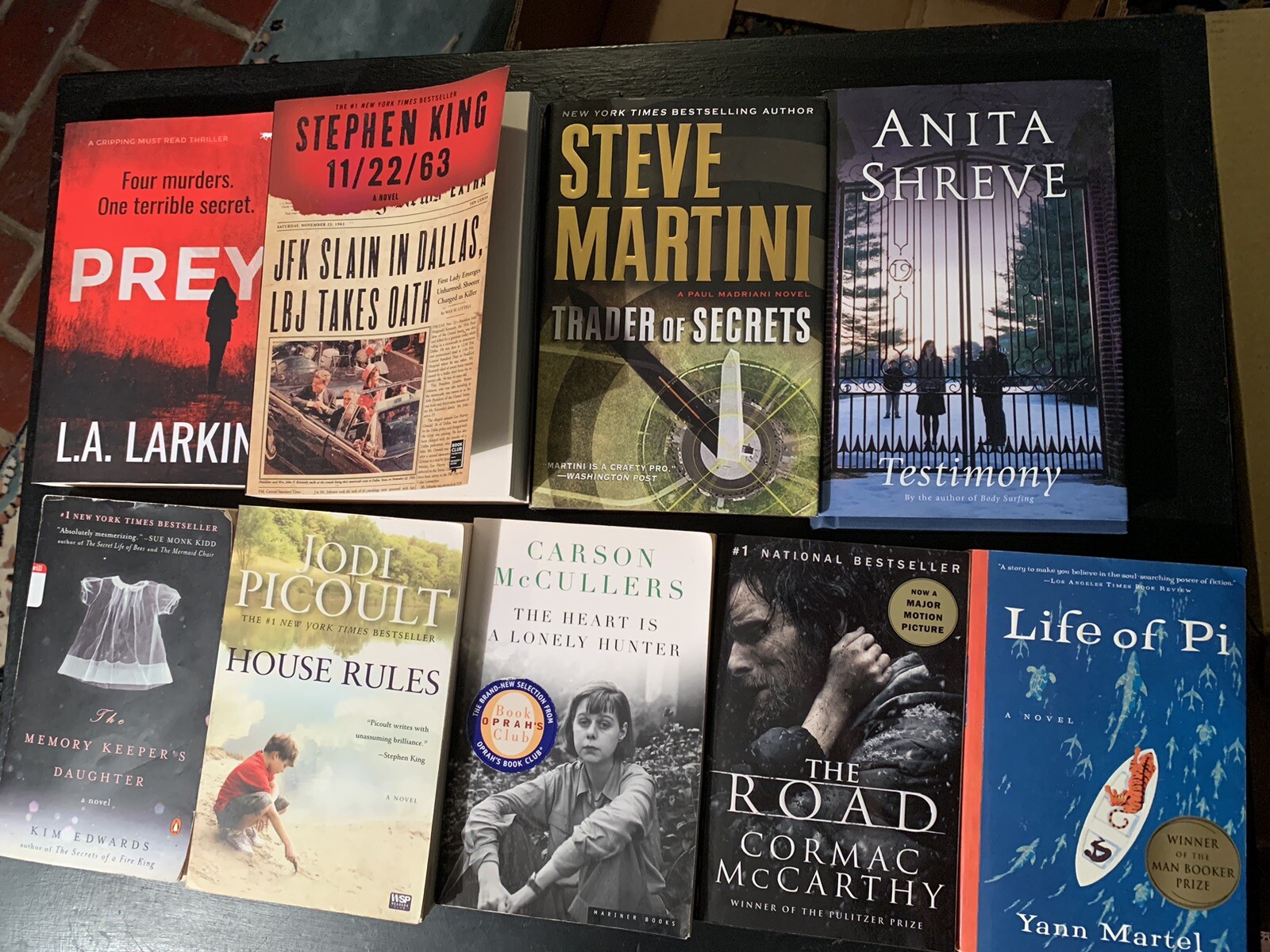 (9) Book Lot 2 HB 7 PB Authors Stephen King, Jodi Picoult, Carson McCullers, LA