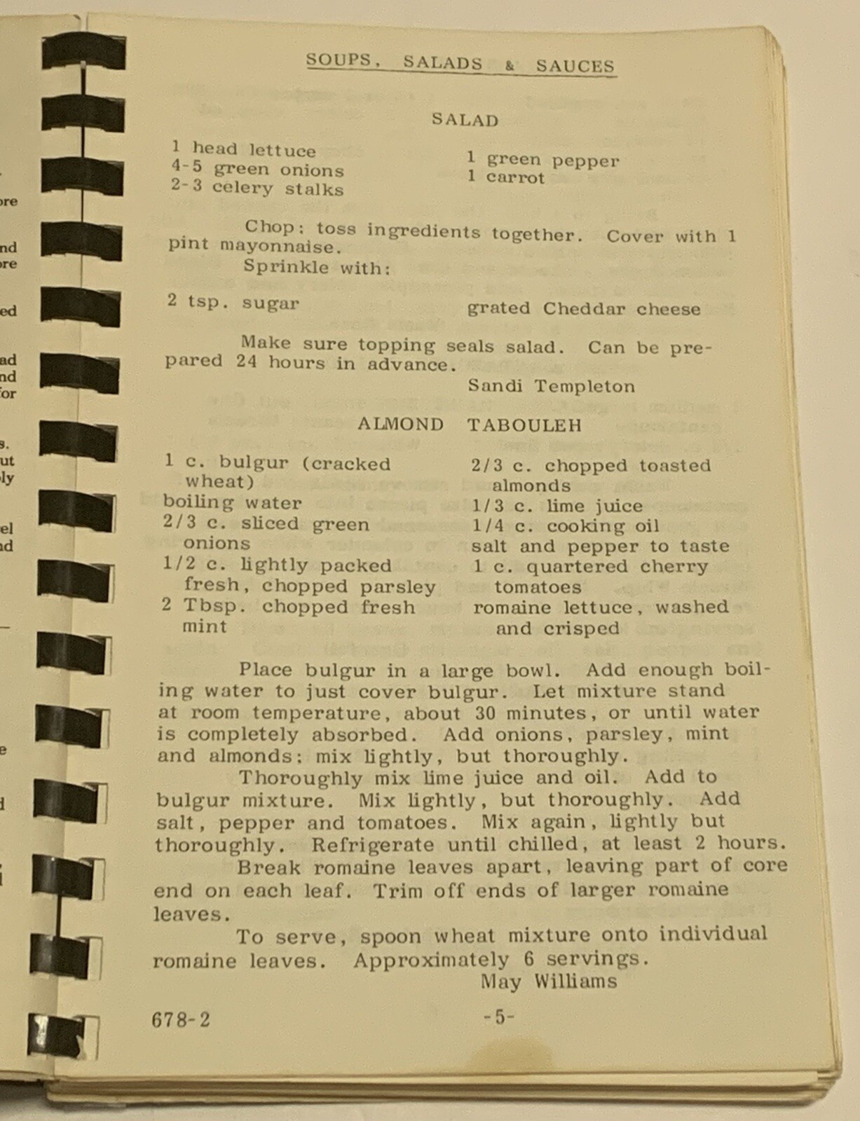 Vtg First United Methodist Church Cherished Recipes Cookbook Golden Colorado CO