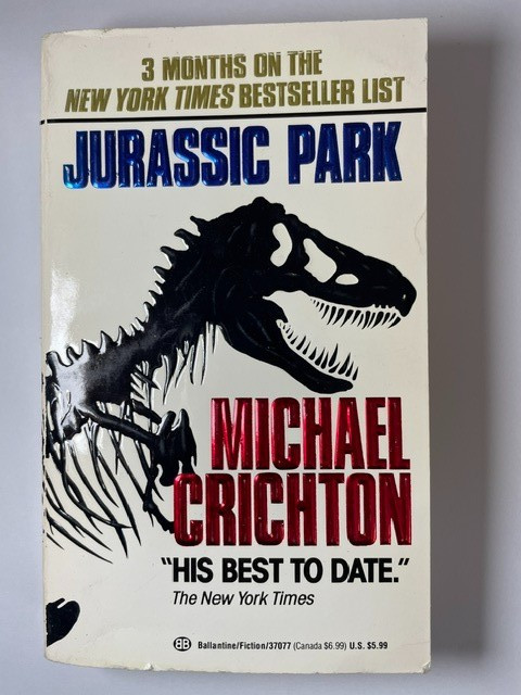 Jurassic Park (Paperback, 1991) Michael Crichton 1st Ballantine PB Print