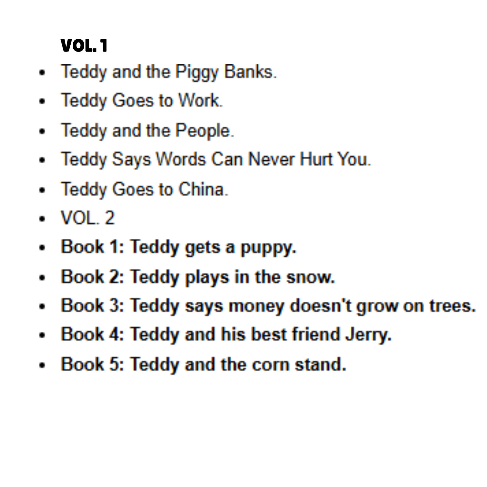 New Teddy Vol. 1 & Vol. 2 10-Book Illustrated Box Set Picture Books Ryan Cohen