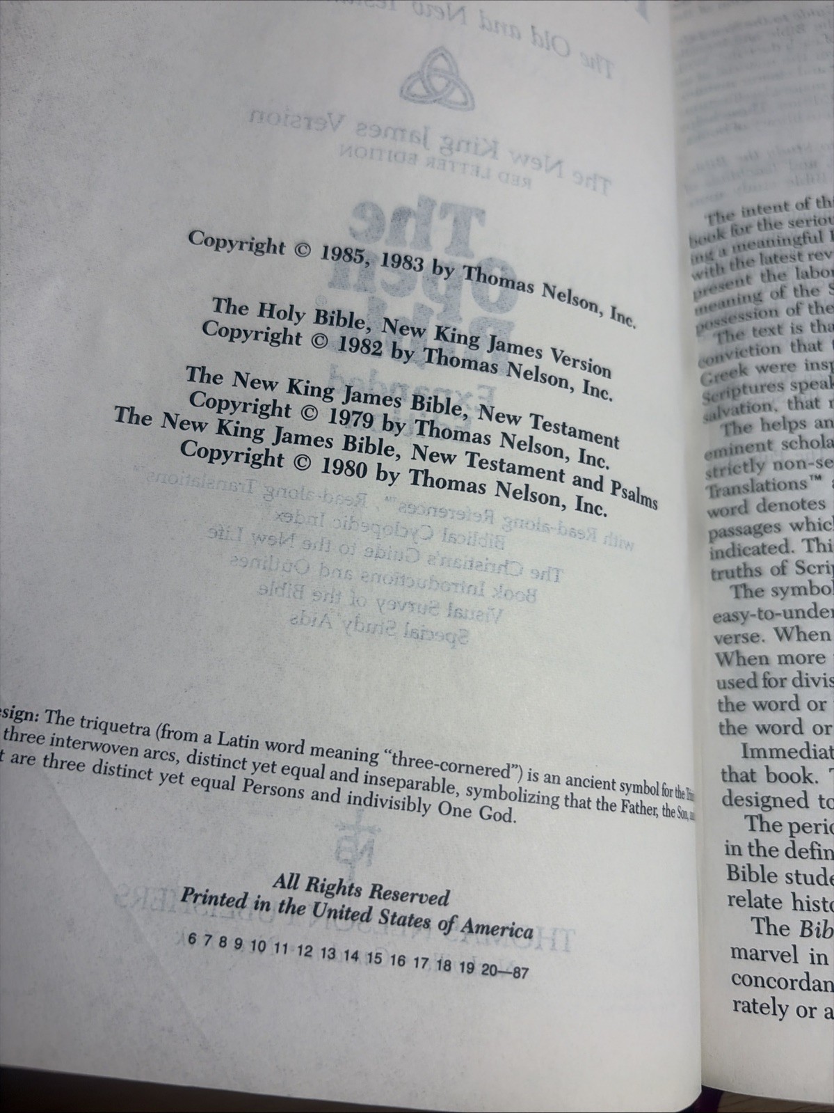 The Open Bible Expanded Edition NKJV Red Letter Genuine Leather 1987 Nelson