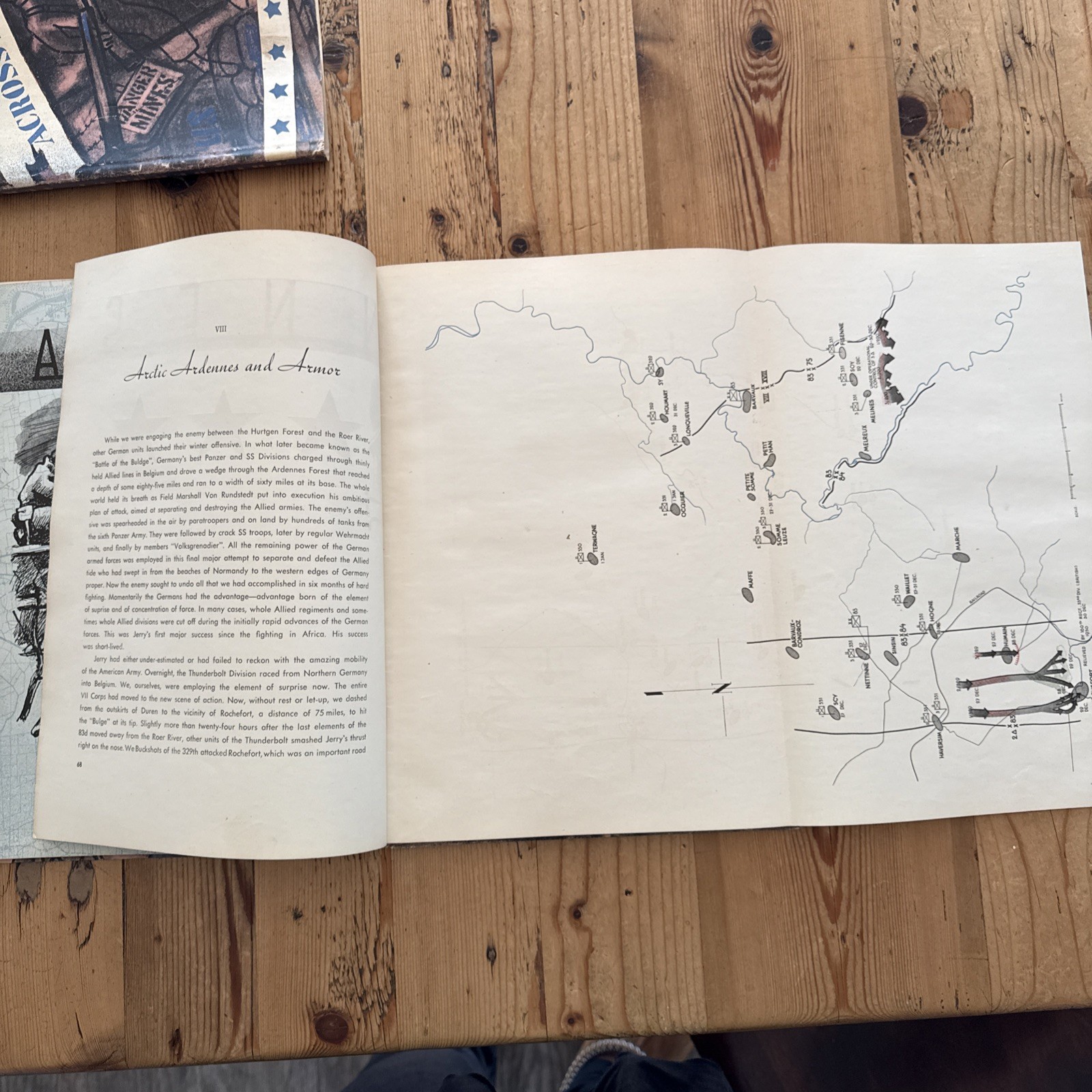 WW2 Book Thunderbolt Across Europe 83rd Infantry Army Military Map Vintage Book