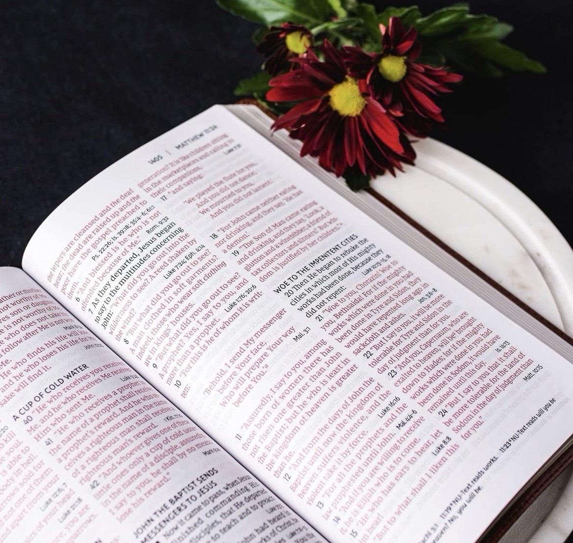 SNAP CLOSURE NKJV LARGE PRINT(10.5pt) Personal Size Brown Leathersoft Bible