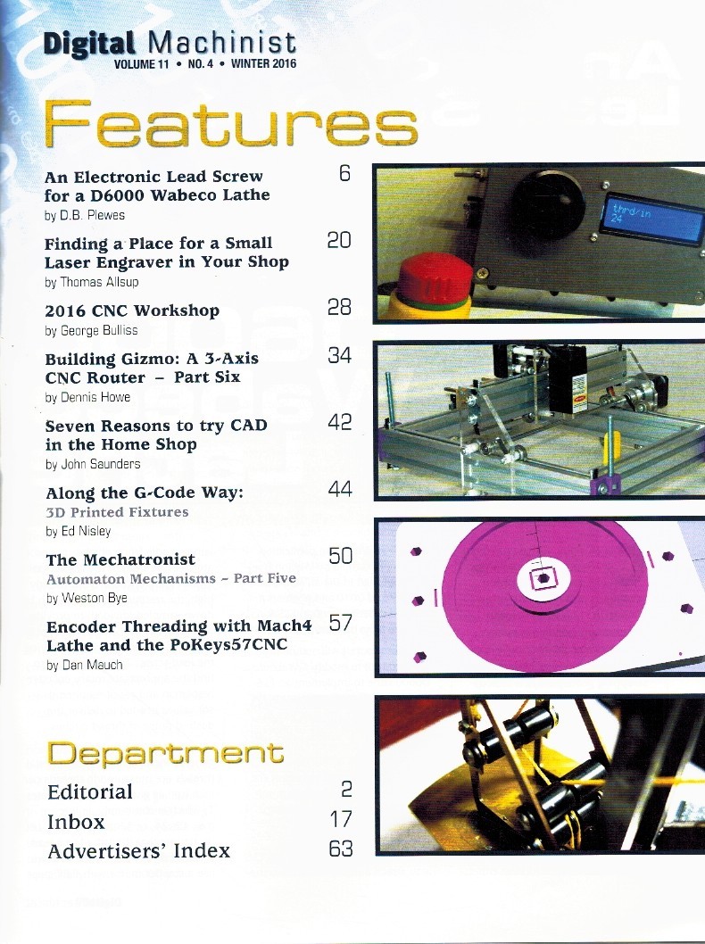 DIGITAL MACHINIST VOL. 11 NO. 4 WINTER 2016 Various 2013 Single Issue Magazine