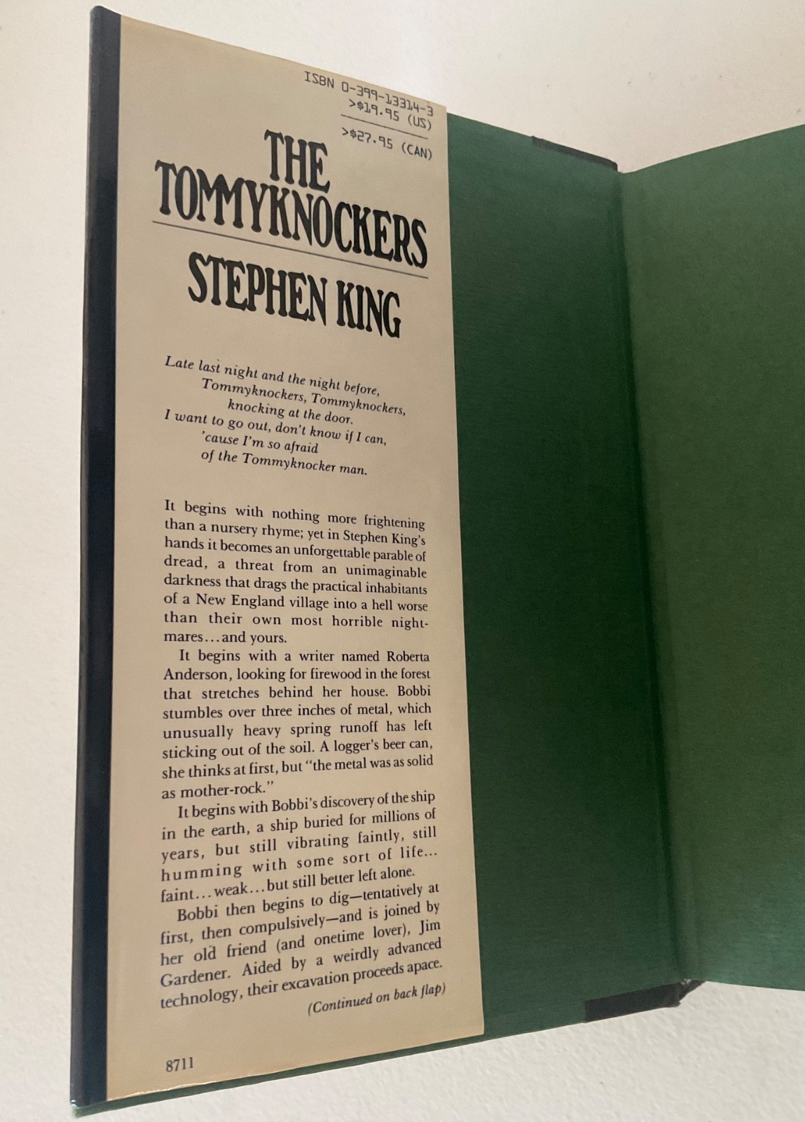 Stephen King The Tommyknockers First Edition 1st Print 1987 Hard Cover DJ Putnam