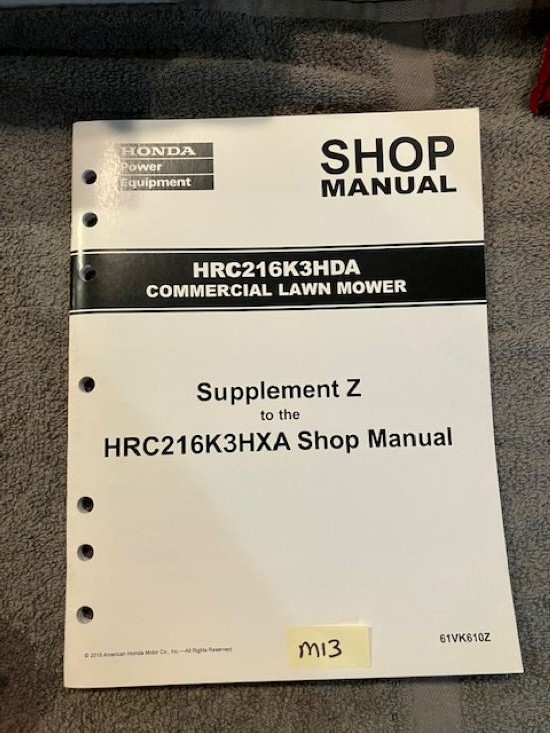 OEM HONDA HRC216K3HXA ROTARY LAWN MOWER SERVICE MANUAL W/SUPPLEMENTALS CW 2008