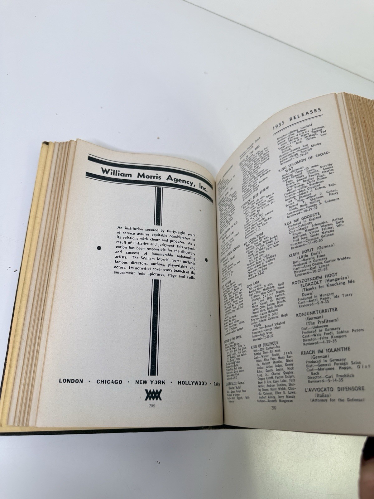 1936 Yearbook Of Motion Pictures 18th Edition The Film Daily Loose Binding AS-IS