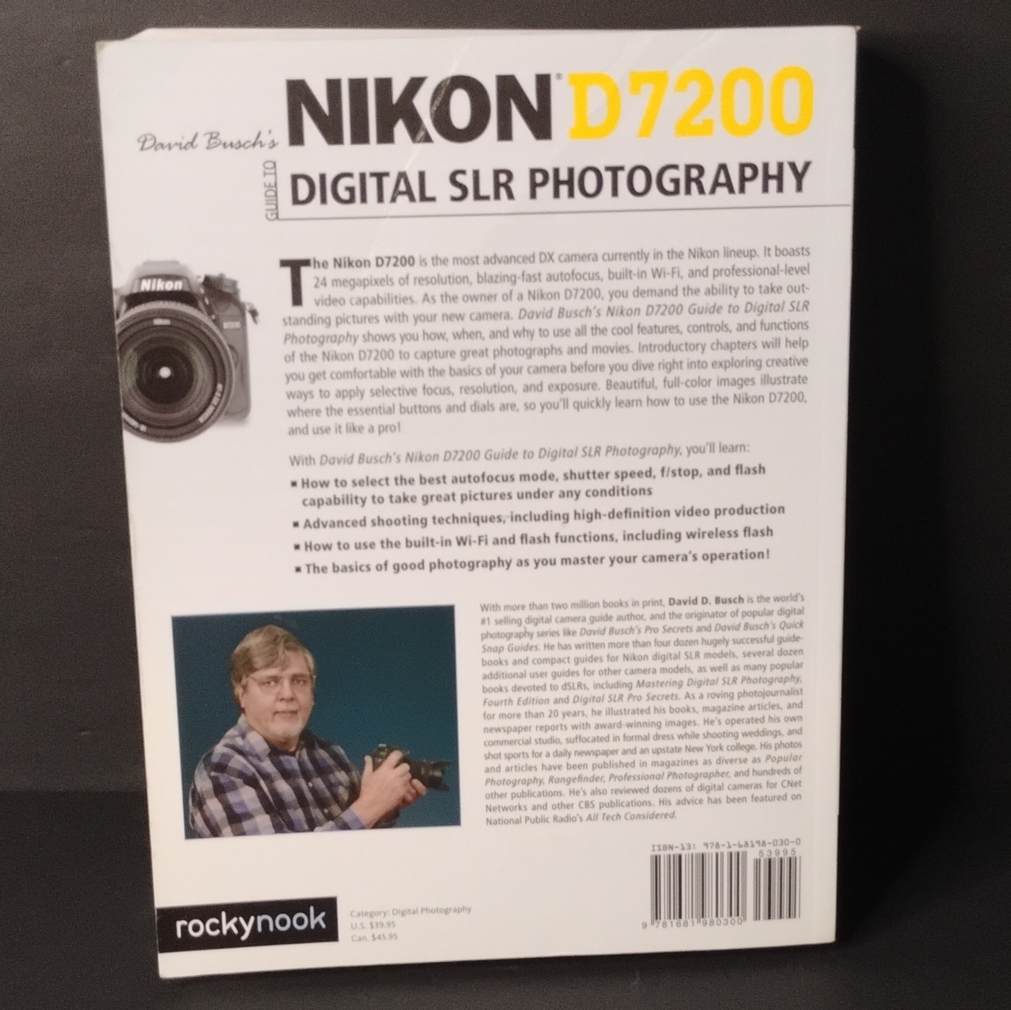 Rocky Nook Nikon D7200 Digital SLR Manual by David Busch 2015 MPN 9781937538360