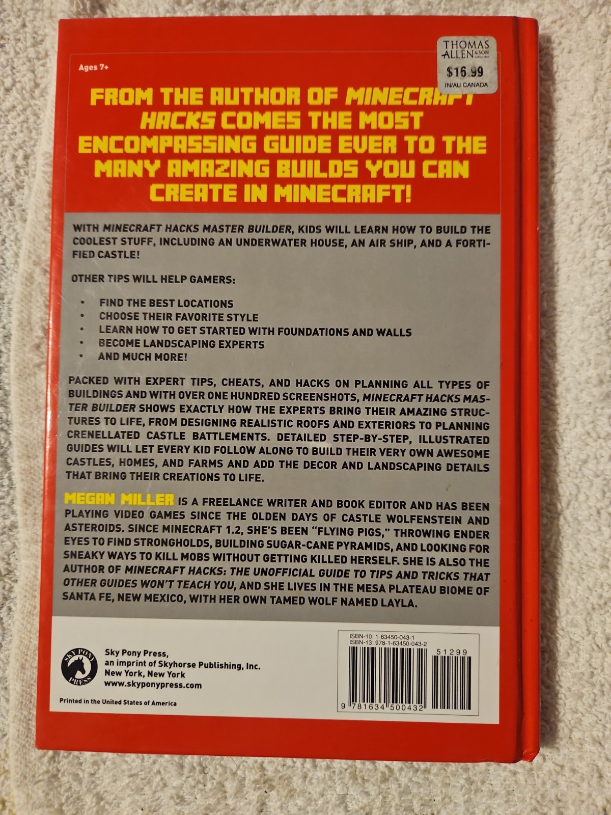 MINECRAFT 6 Book Lot Hacks Master Builder Combat Essential Construction Handbook
