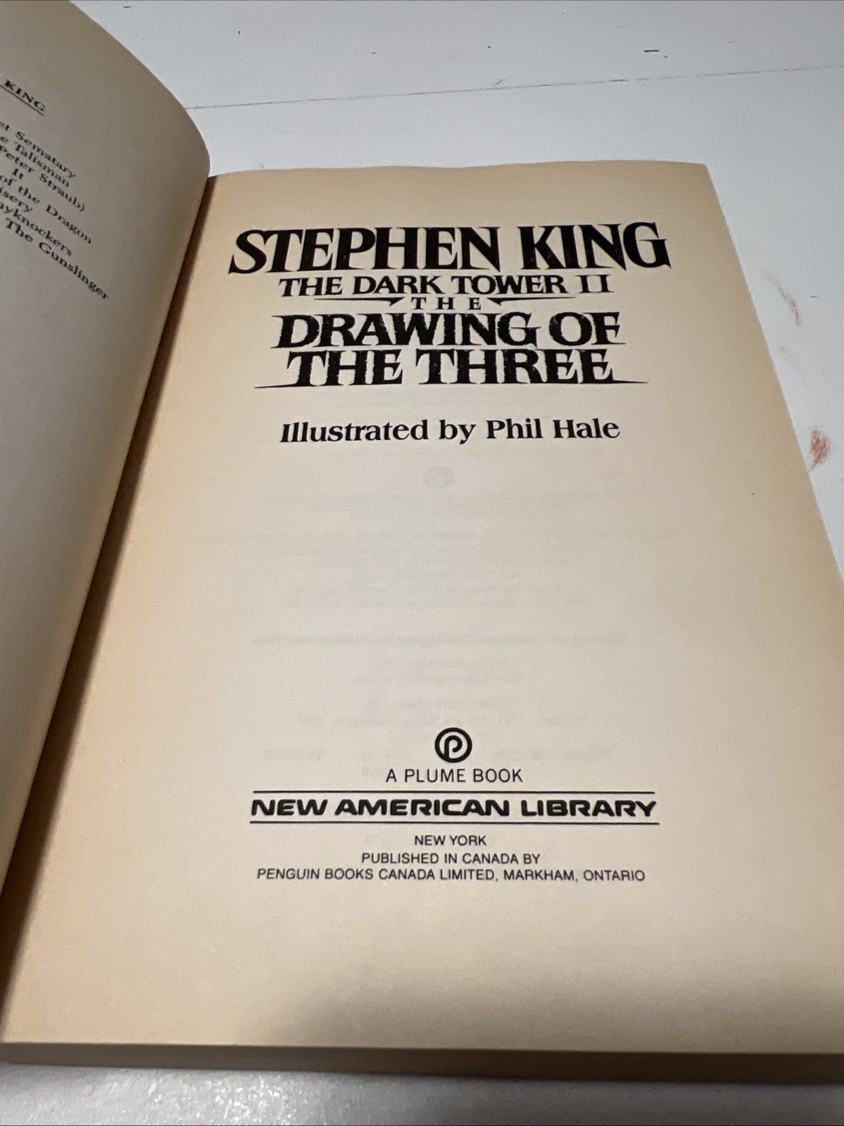 Stephen King The Drawing Of The Three First Plume Edition TPB 1987