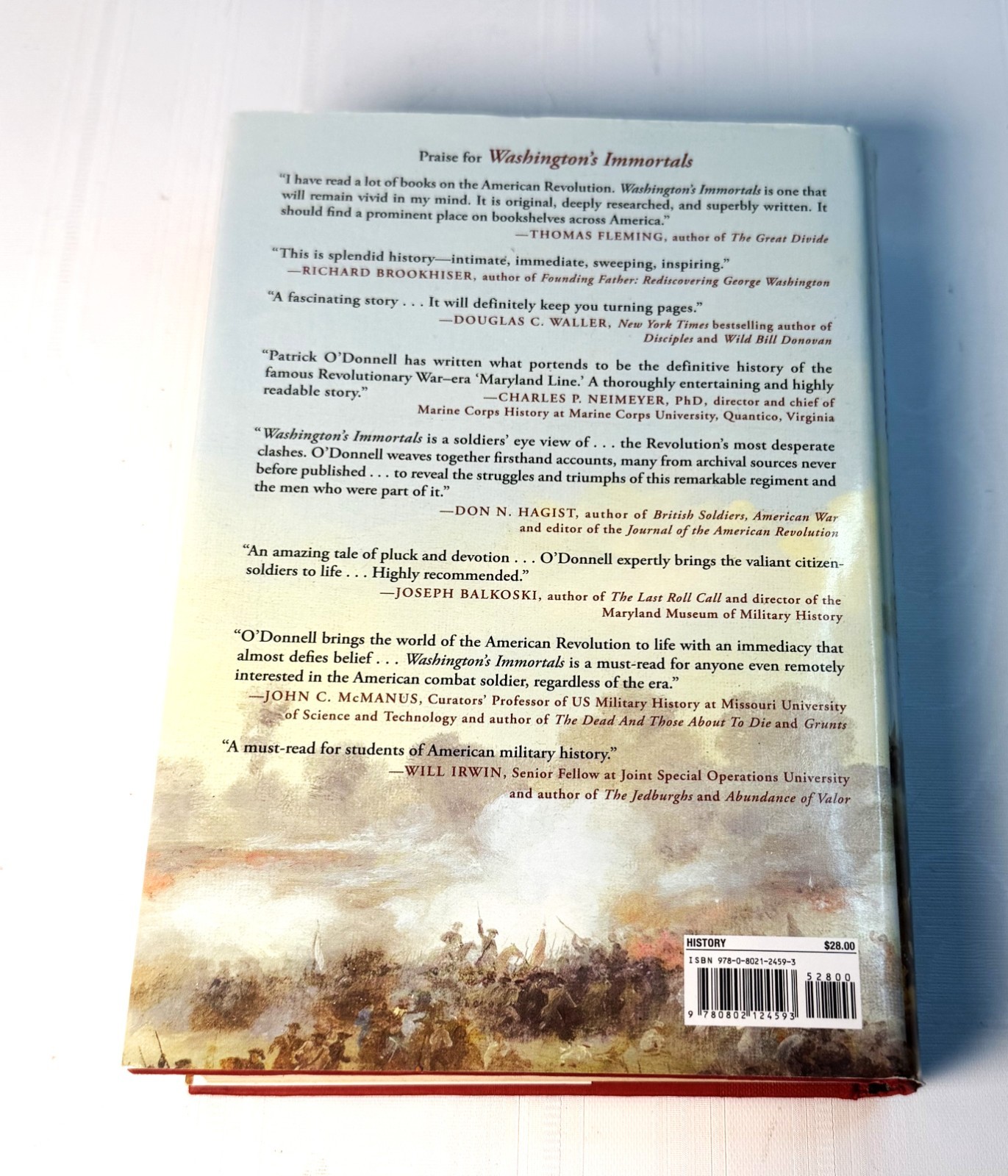 Washington’s Immortals Untold Story Elite Regiment American Revolution 2016 HC