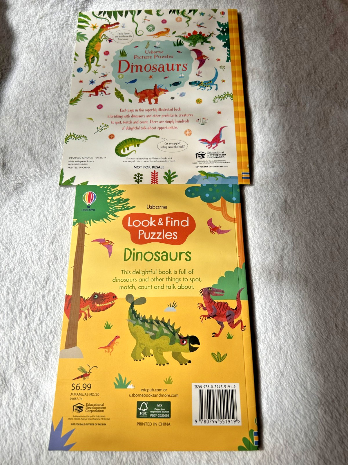 Usborne Picture Puzzle Books Dinosaurs – 2 books in bundle no marks