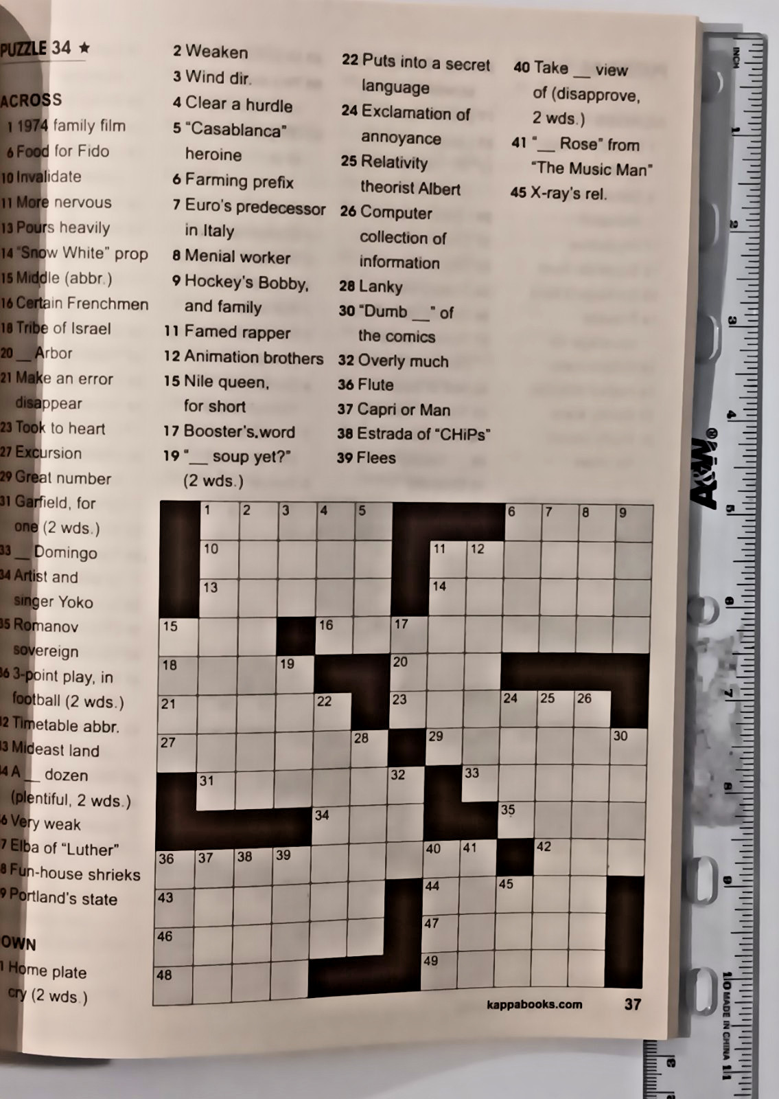 Lot of 6 Crossword Puzzle Books Kappa Dreamtivity Bendon Parragon Small-LG Print