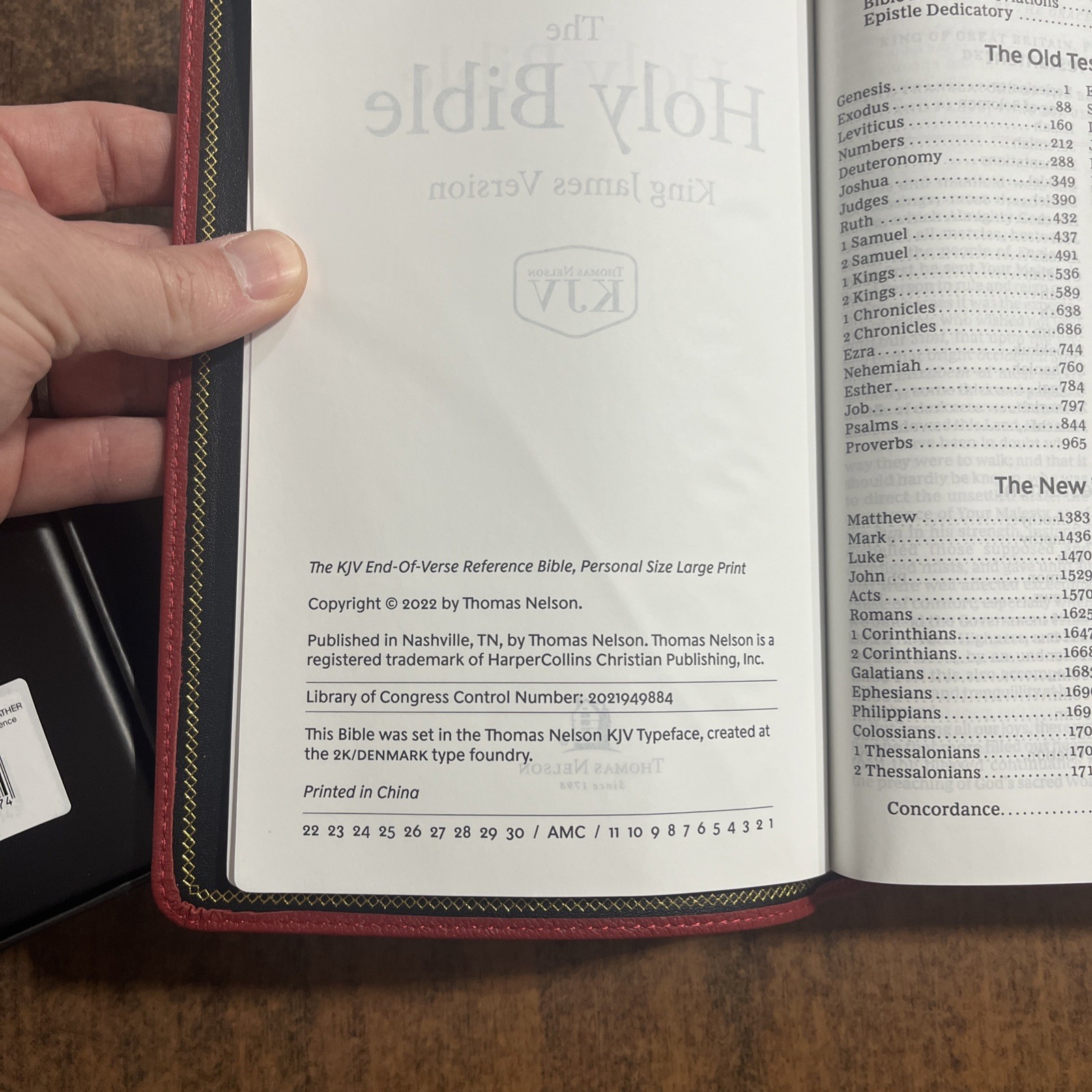 KJV Large Print Single Column Bible Indexed – $204.99 – Red Goatskin Leather