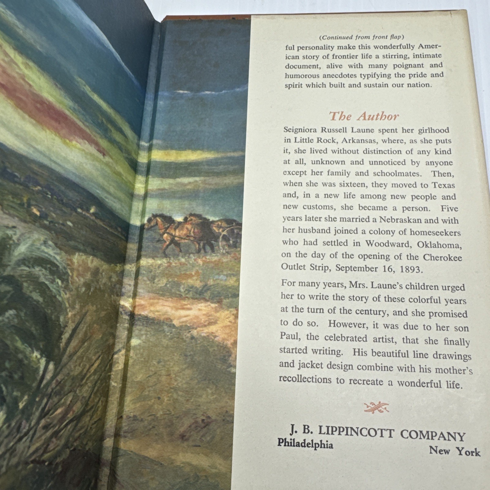 Sand in my Eyes Seigniora Russell Laune 1956 HC Frontier Life Woodward Oklahoma