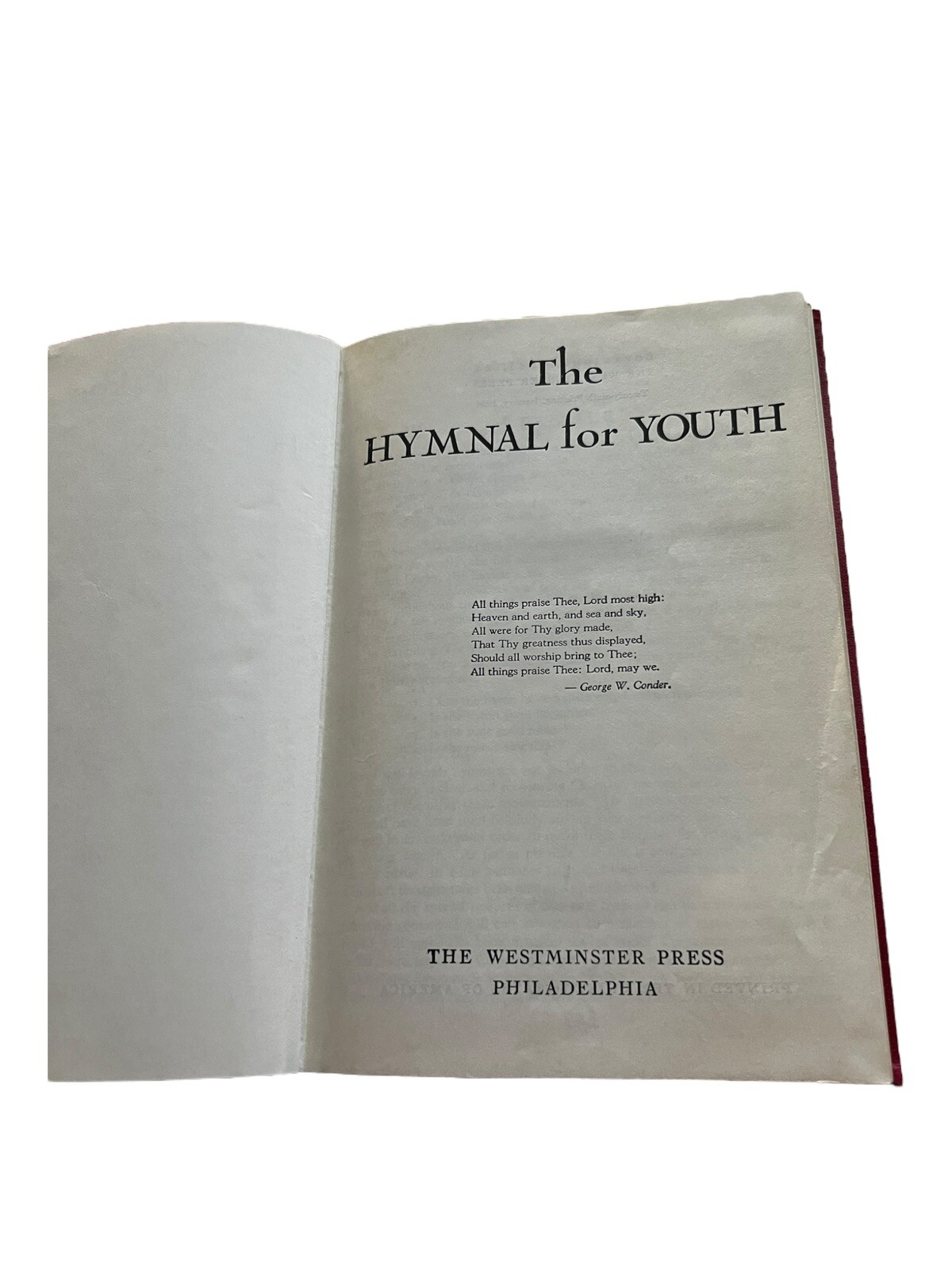 The Hymnal For Youth, 1941, The Westminster Press