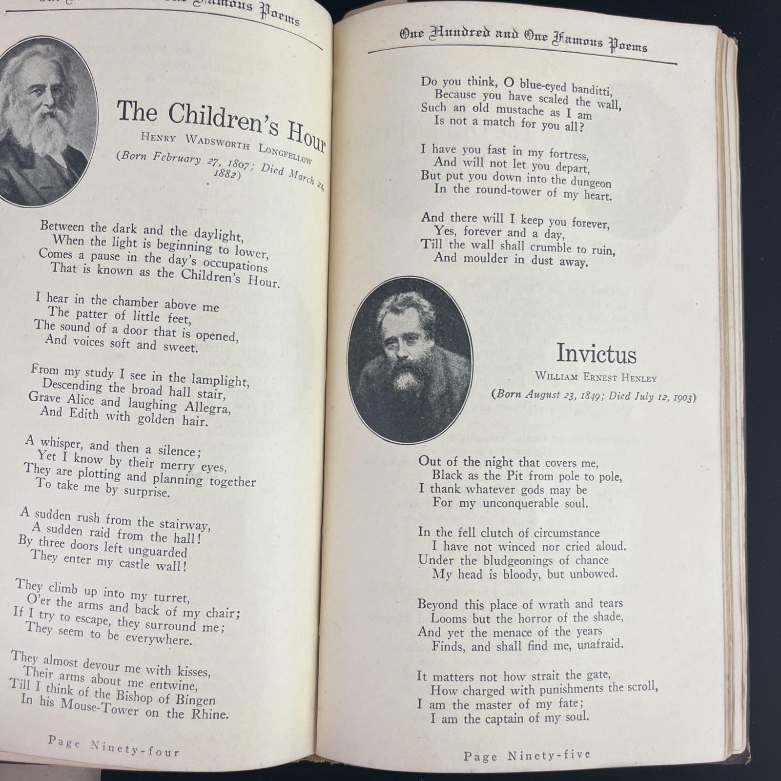 Vintage 1924 Leather-Bound One Hundred and One Famous Poems Roy J. Cook Leather