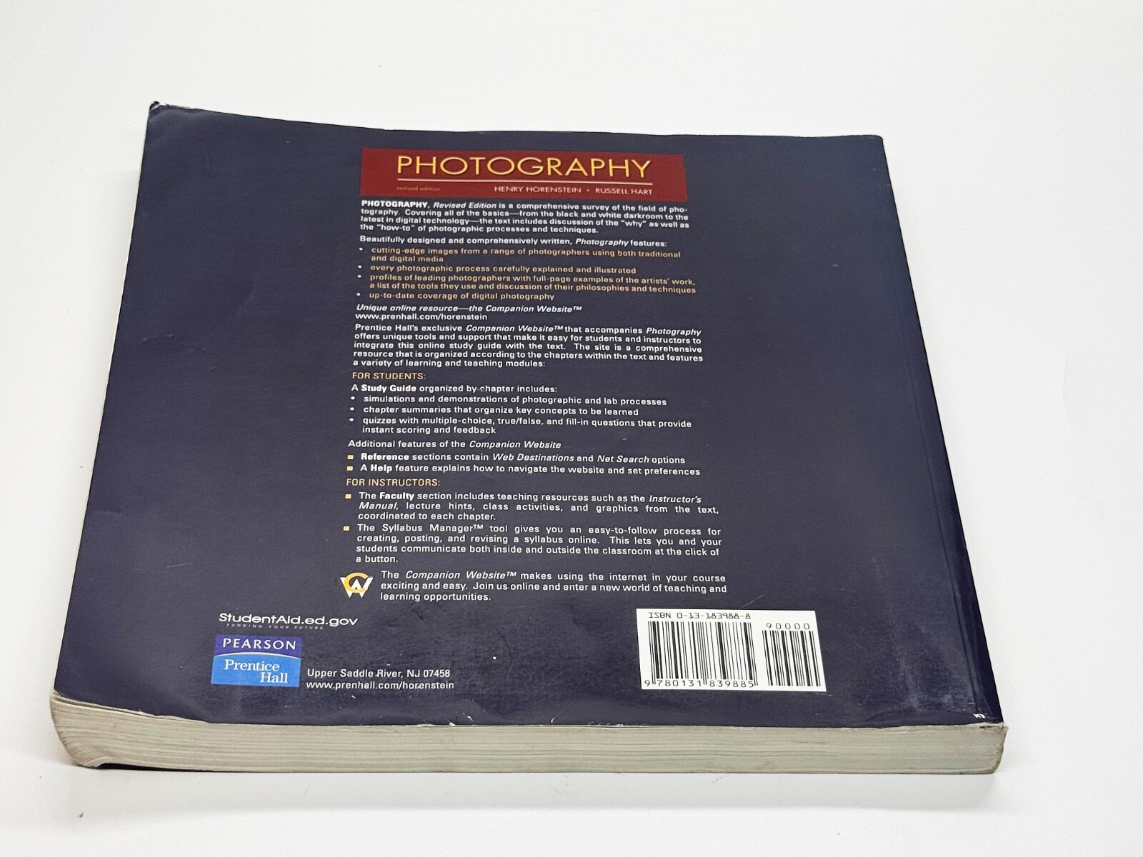 Photography (8th Edition) by Henry Horenstein & Russell Hart – Pearson Prentice