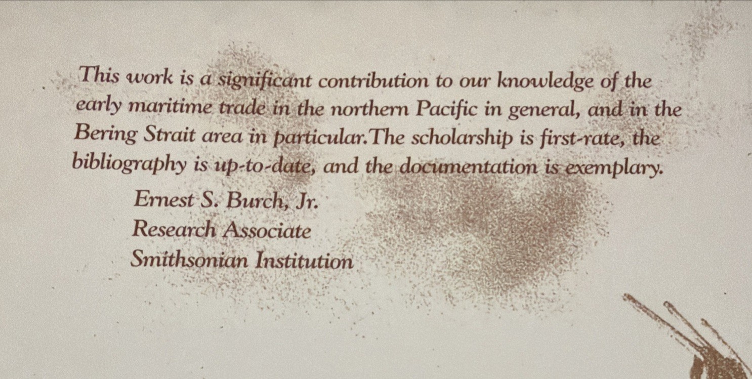 Opening of the Maritime Fur Trade at Bering Straight – Signed By Author