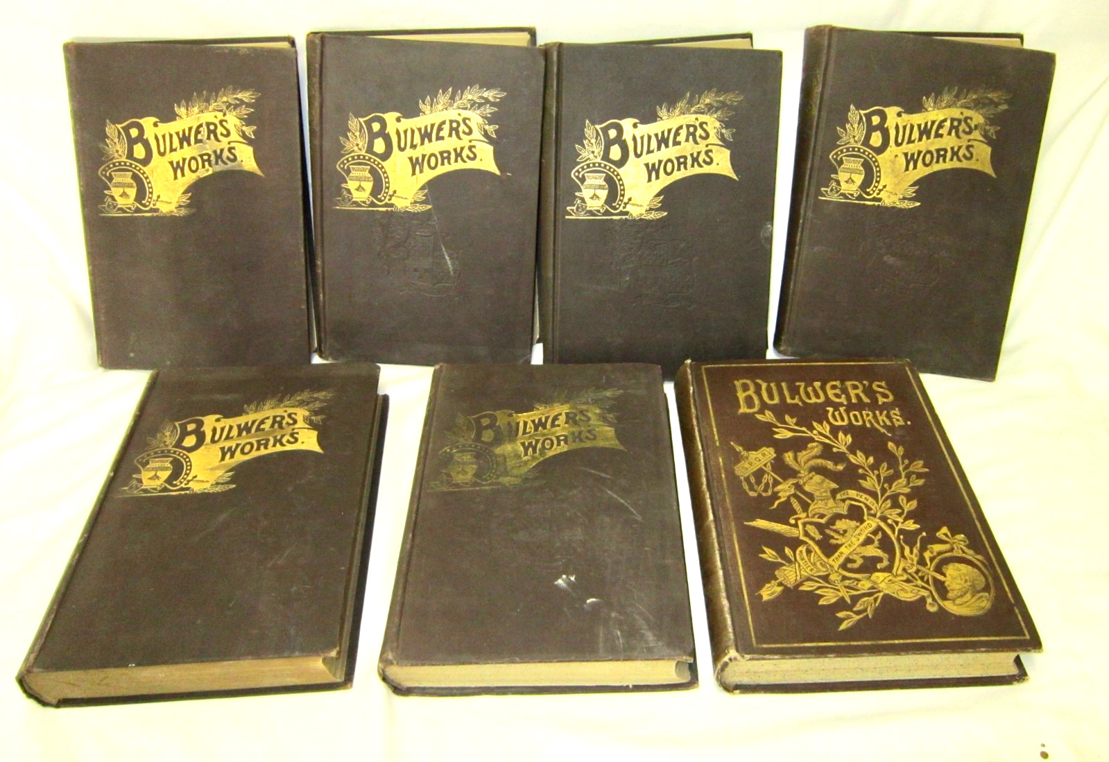Bulwer’s Works Lot of 7 Books Volume 2-9 (missing 1 & 7) Edward Bulwer Lytton