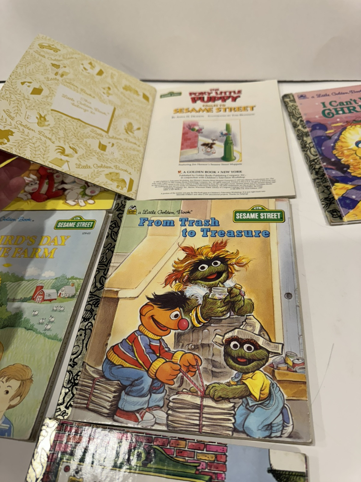 Lot Little Golden Book CTW Sesame Street Big Bird Elmo Grover Bunny Hop Oscar