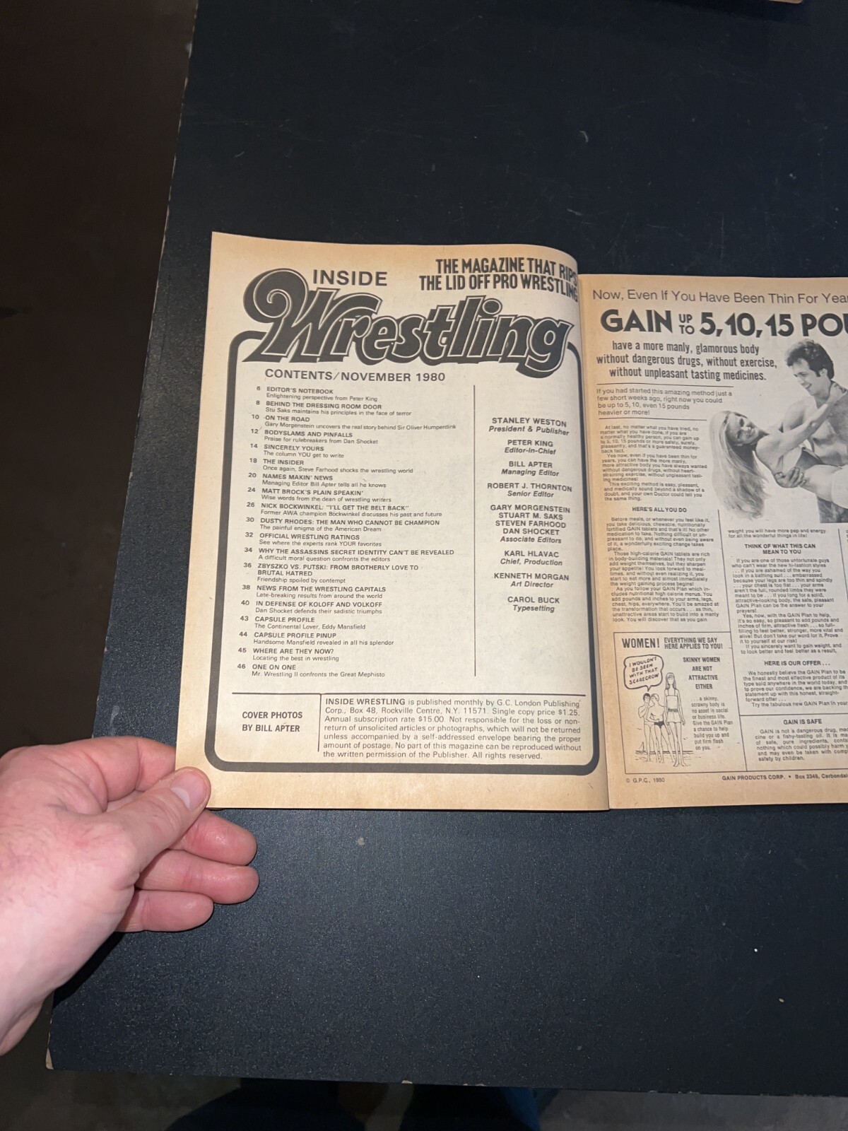 Inside Wrestling Magazine November 1980 Dusty Rhodes Cover NWA WWF Mid South