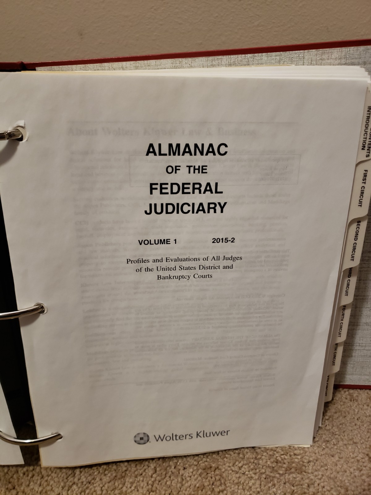 Almanac of the Federal Judiciary Vol. 1, 2015, Wolters Kluwer