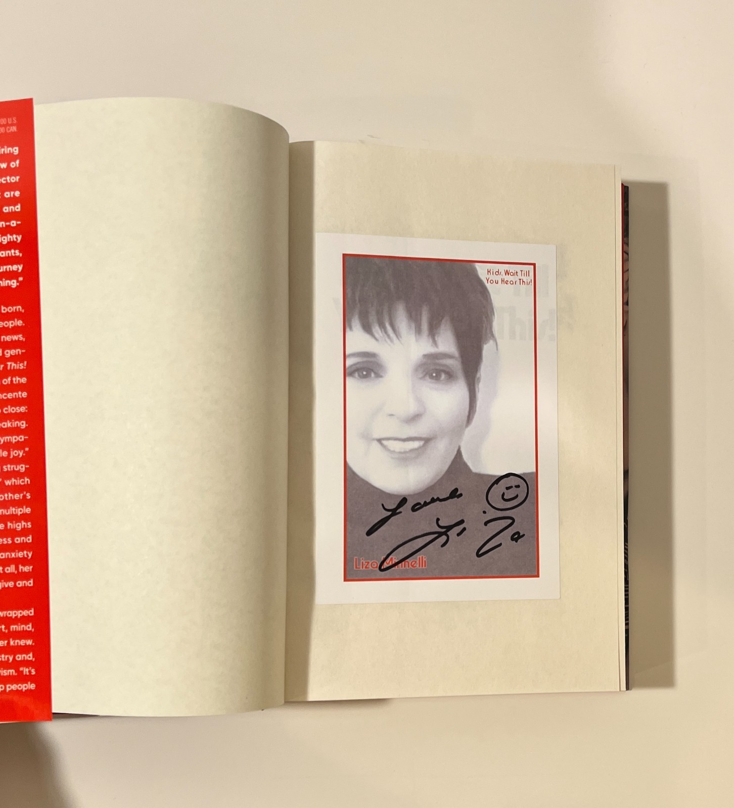 Liza Minnelli Signed “Kids, Wait Till You Hear This!” Premiere Collectibles COA