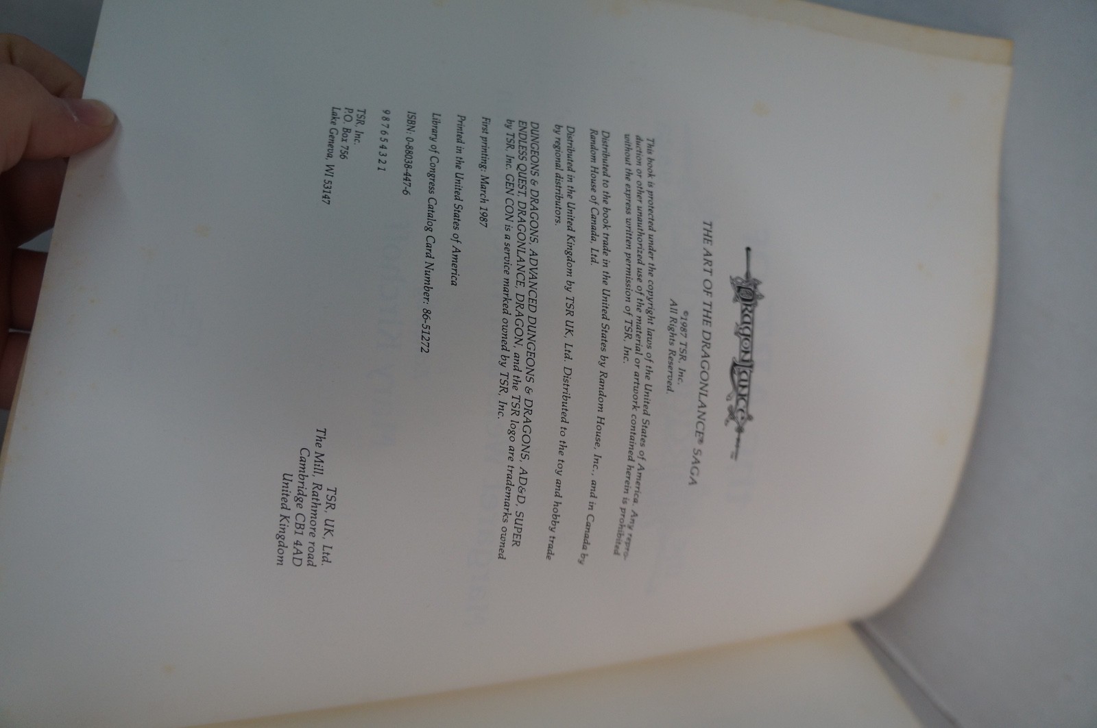 The Art of Dragonlance Saga Paperback 1987 TSR 1st Printing A D&D Weis & Hickman