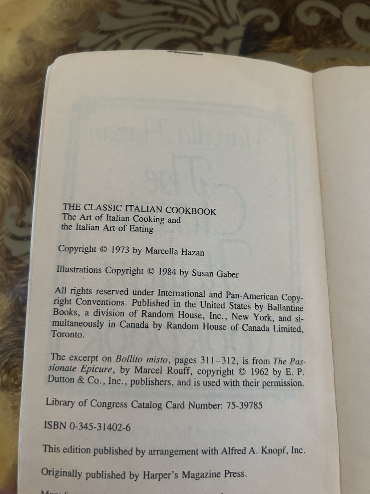 The Classic Italian Cookbook, Marcella Hazan, Paperback Vtg