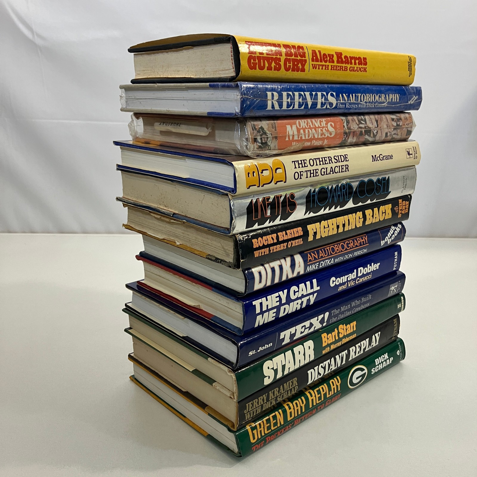 Football Biography 12 Misc HCDJ Book Lot Bart Starr Dick Schaap Alex Karras GOOD