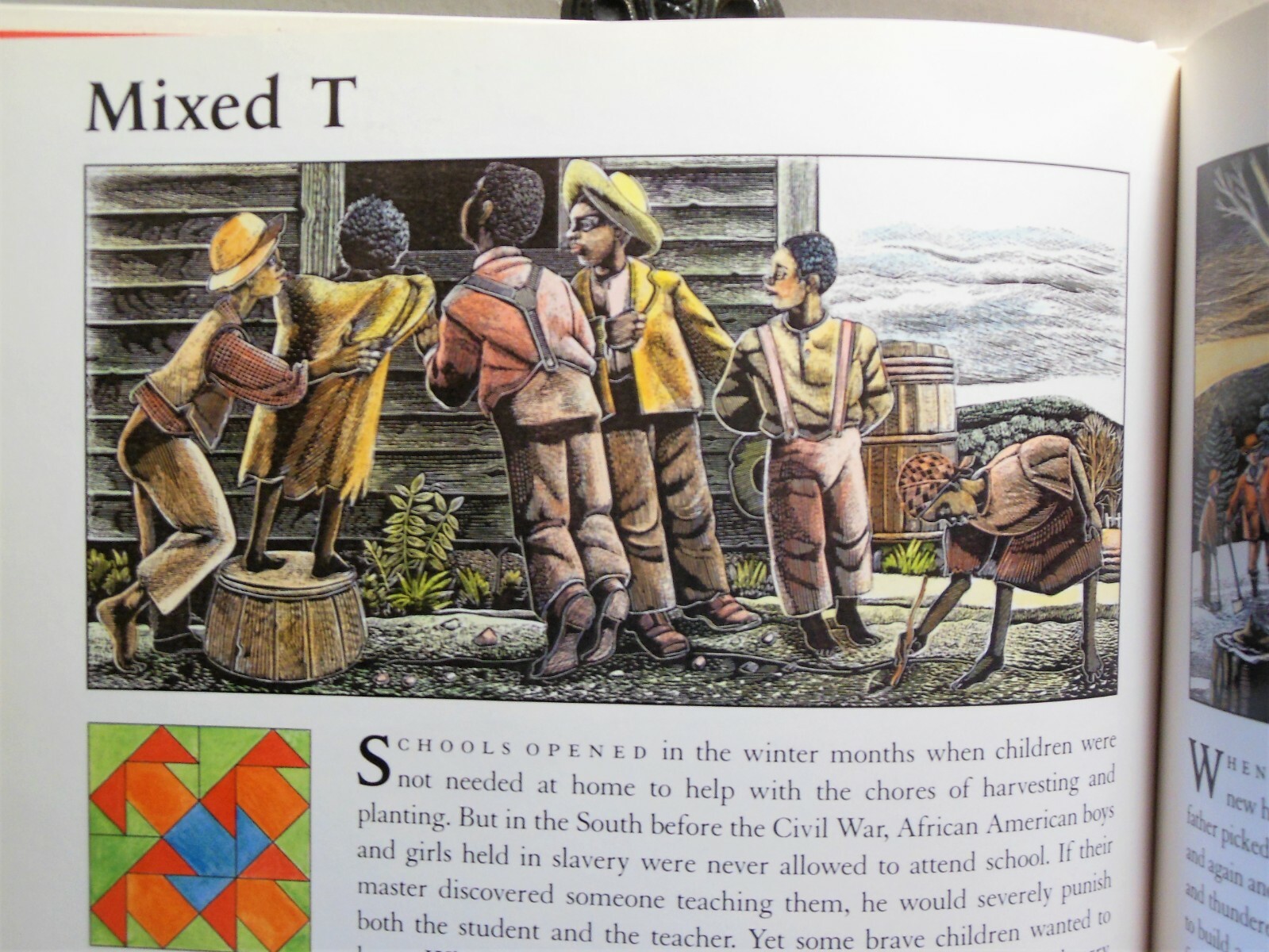 THE SEASONS SEWN Kids Book Quilt Blocks in US History Pioneers Slaves Seasons HB