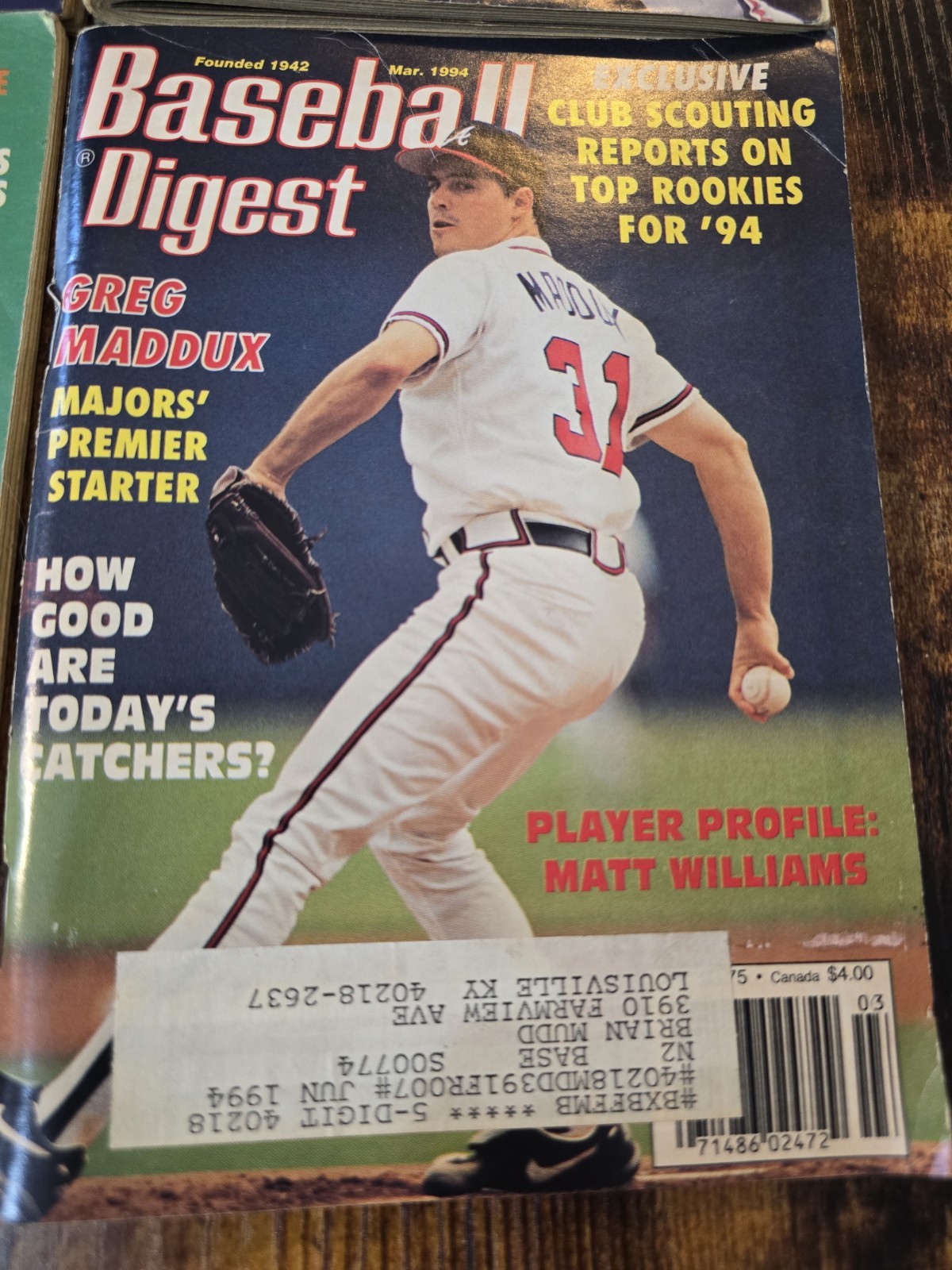 Lot Of 6 1994 Baseball Digest Various Conditions Mlb Sports Publication Vintage