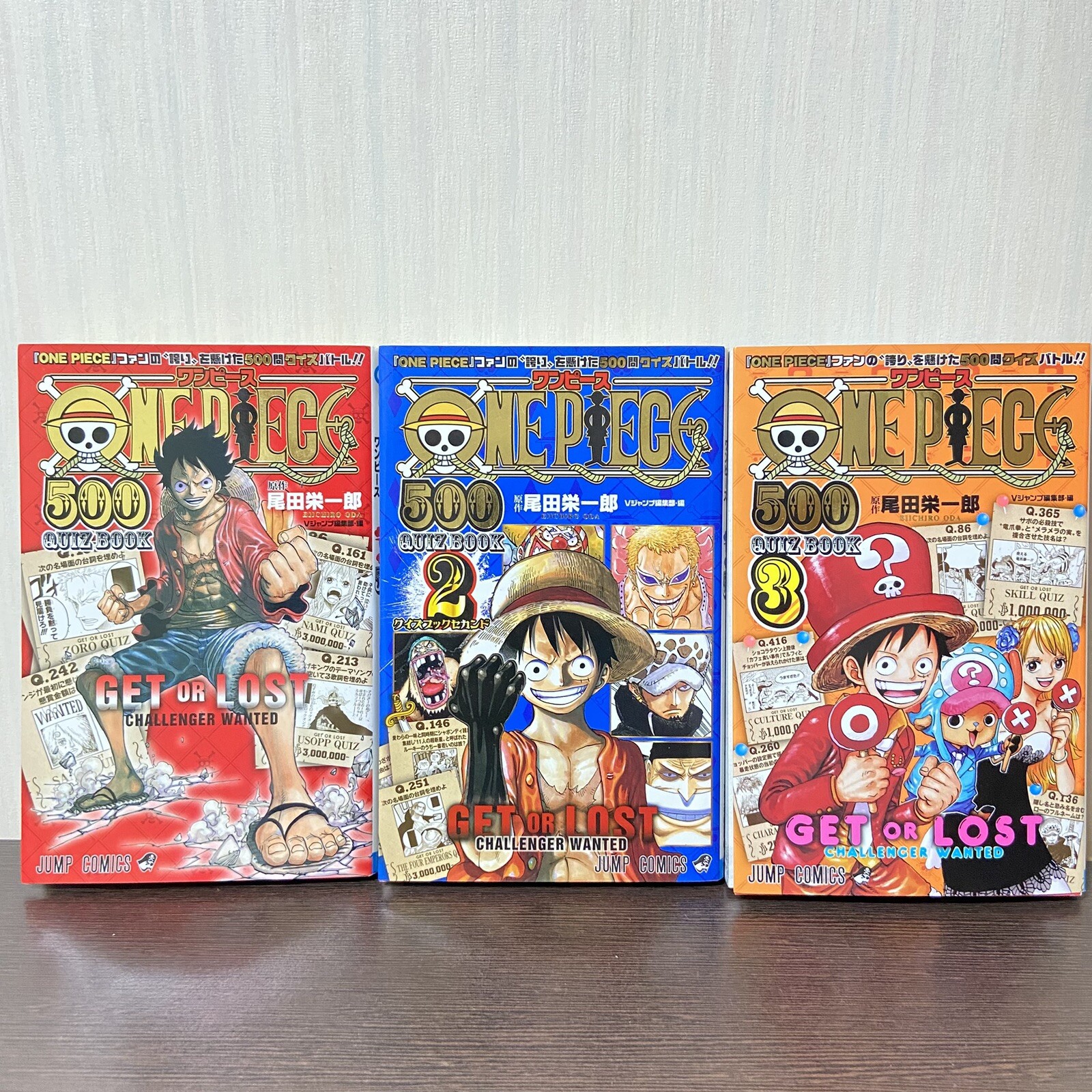 One Piece 500 Quiz Book Set of 1&2&3 Eiichiro Oda Jump Comics Official Japanese