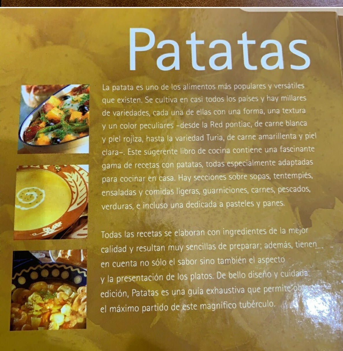 La mejor cocina PATATAS.Spanish book 254 pages.