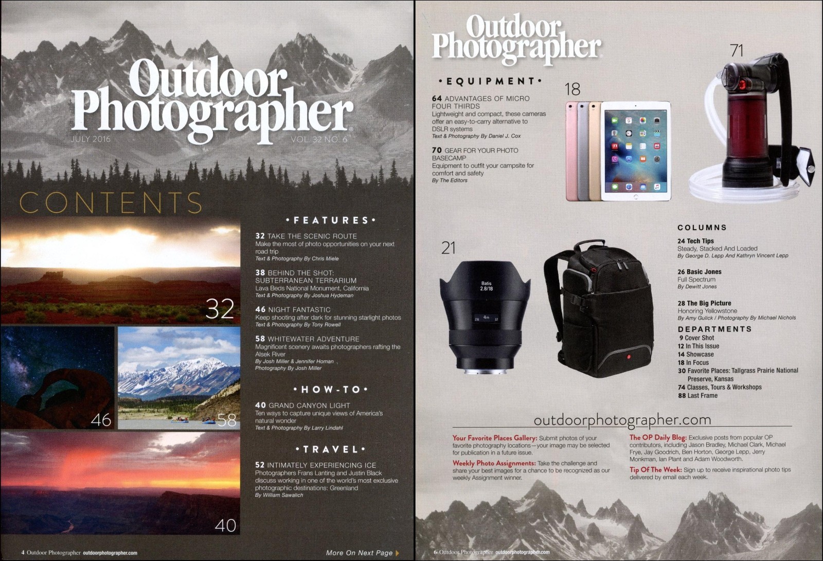 Outdoor Photographer – 2016, July – Whitewater Journey, Shoot After Dark