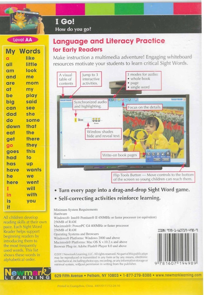 Interactive Whiteboard, I Go! CD-ROM, NEW! Science, Gr k-1, Newmark Learning