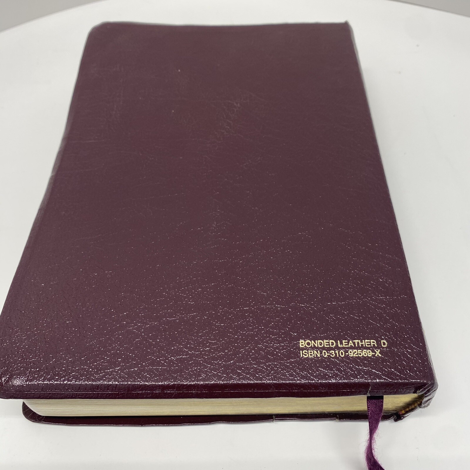 NIV Study Bible 10th Anniversary Edition Burgundy Leather Red Letter Used