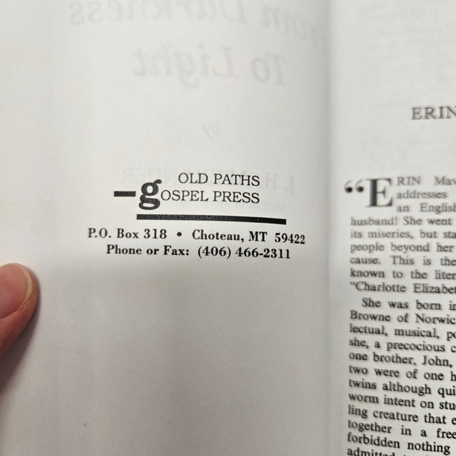 Old Paths Gospel from Darkness to Light Children’s Heritage Christian Alexander
