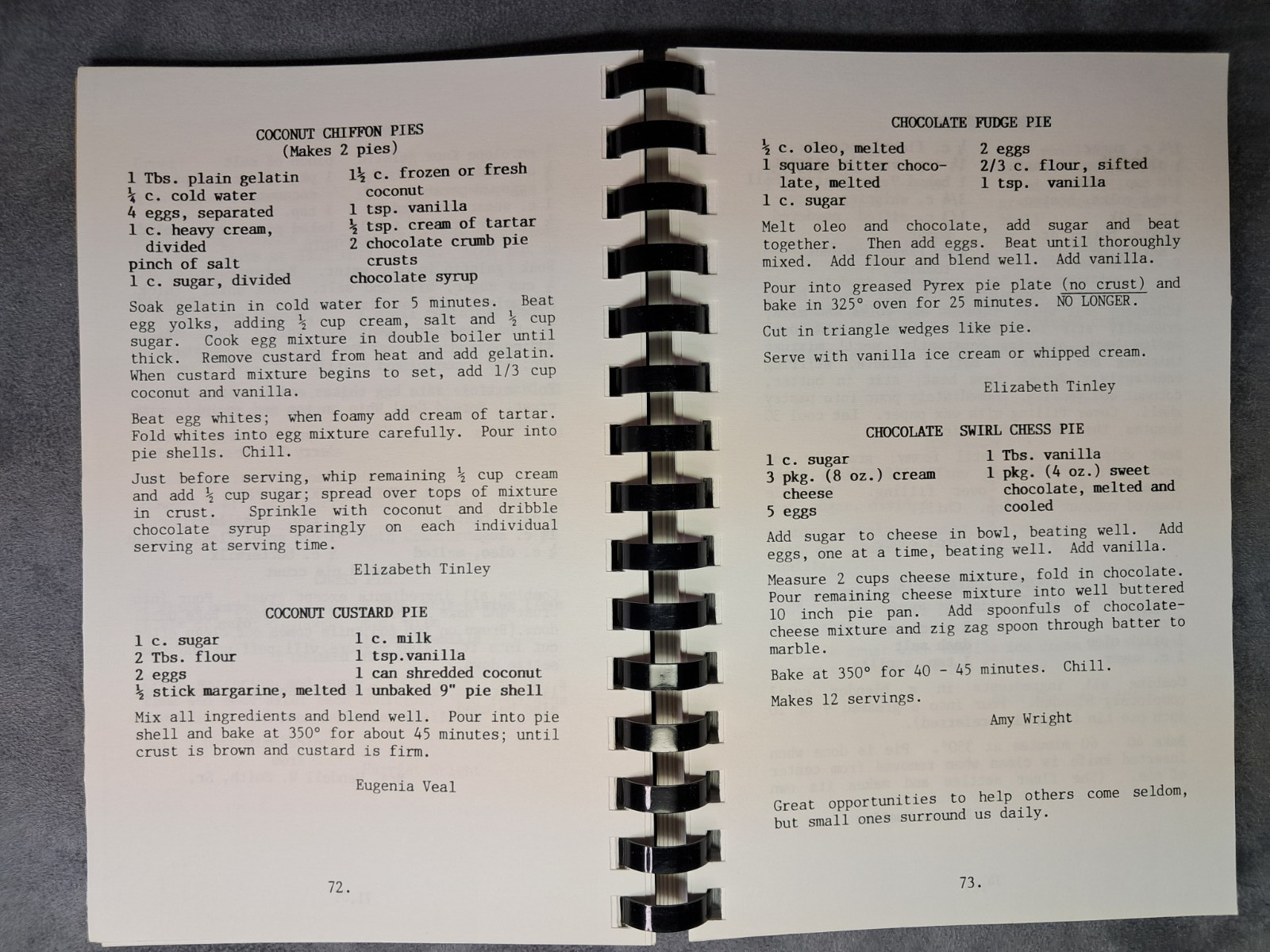 Cherished Recipes Cookbook First United Methodist Milledgeville Georgia GA