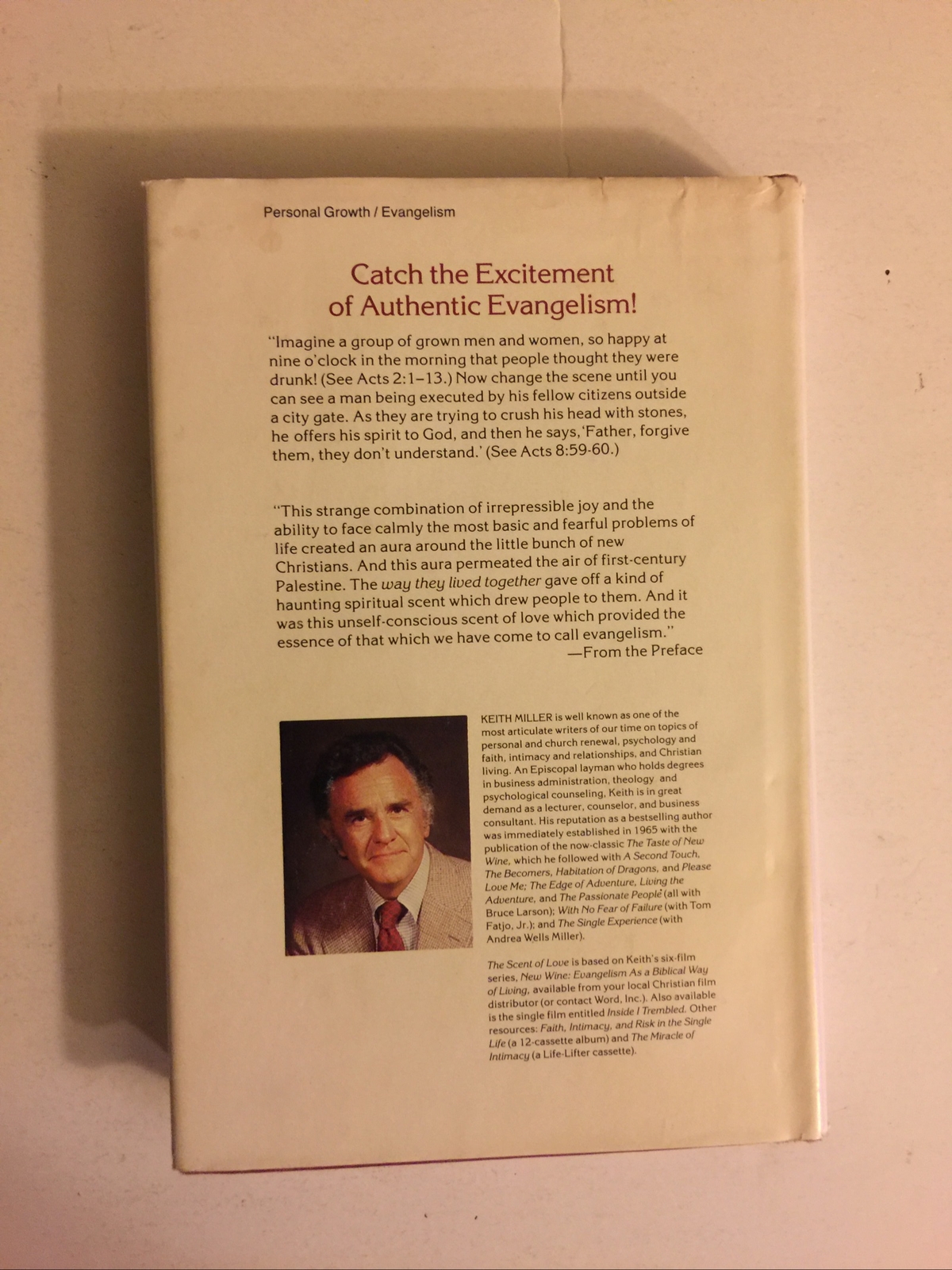 The Scent of Love by Keith Miller (1983, Hardcover) 252 PAGES, HC DJ GUIDEPOST