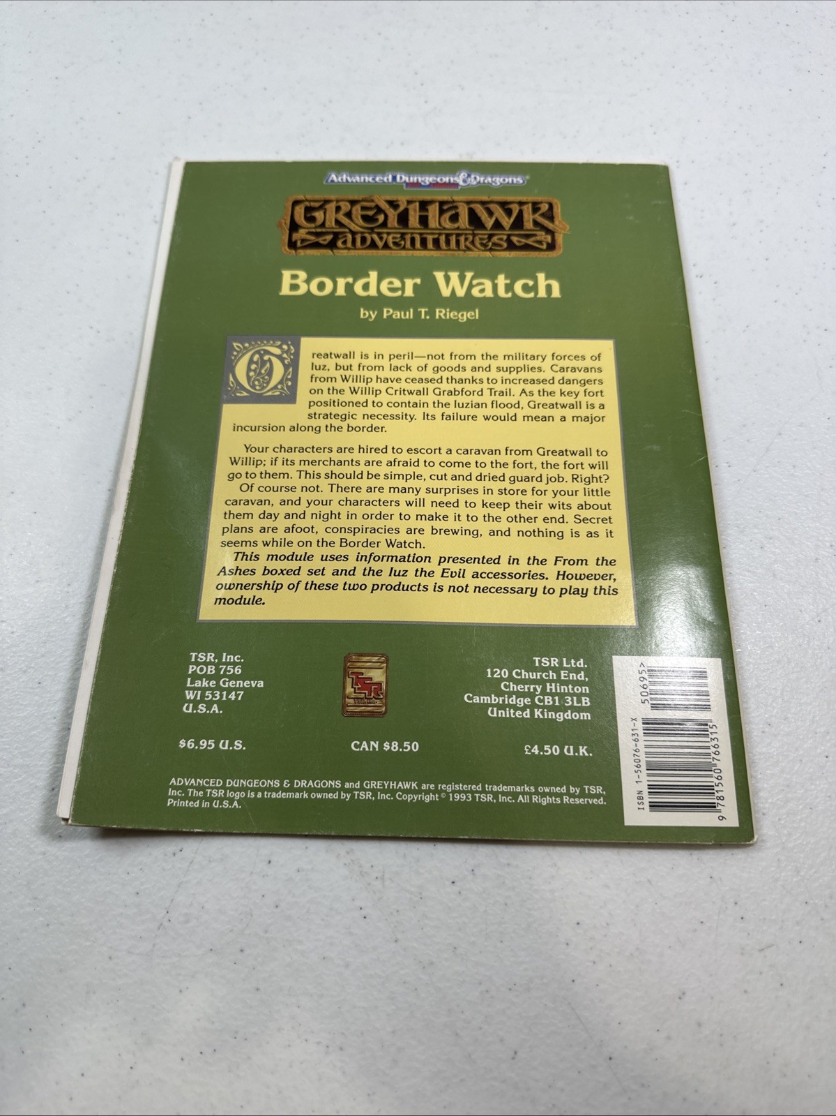 Border Watch (Advanced Dungeons Dragons Greyhawk WGM1) TSR 9406